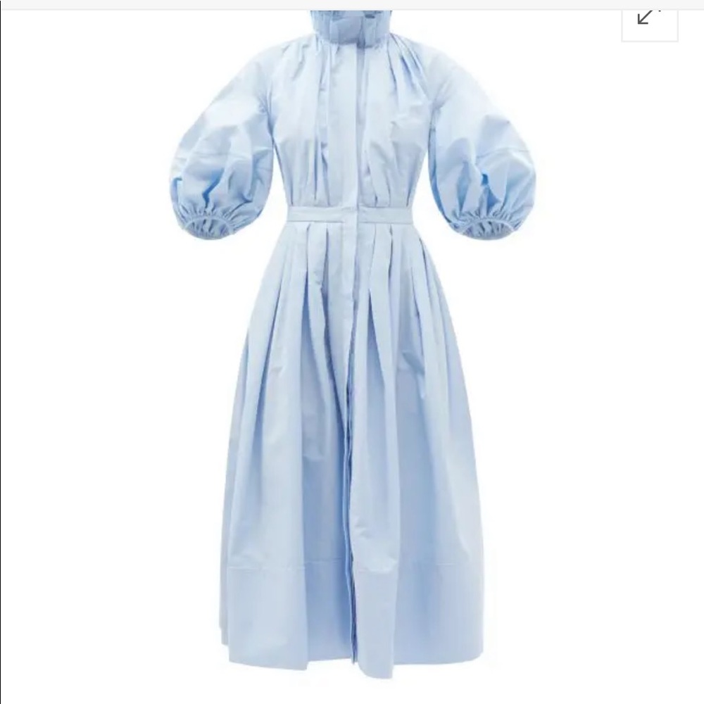 ALEXANDER MCQUEEN 
Puff-Sleeve Cotton-Poplin Shirt Dress size 8